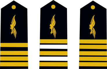 Galon de l'armée de l'air française: Ensemble de galons des officiers supérieurs: colonel, lieutenant-colonel, commandant	