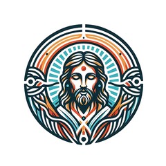 Fototapeta premium A colorful drawing of a jesus christ attractive has illustrative meaning used for printing card design illustrator.