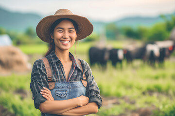 Portrait of a handsome smiling farmer