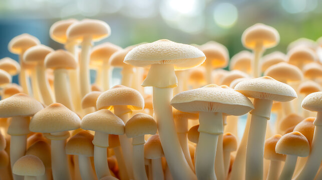 Sustainable solutions for urban agriculture. The impact of vertical farming and hydroponic technology. Organic mushrooms growing on modern mushroom farm with smart technologies. high - tech greenhouse