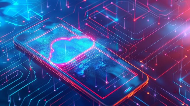 Abstract mobile cloud computing concept.