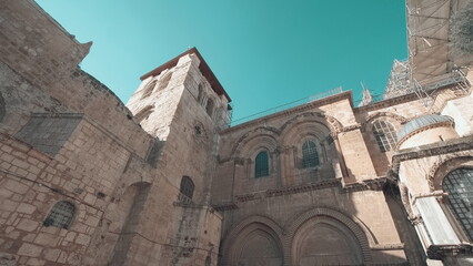 Historic Building in Jerusalem. Ancient Architecture in Israel