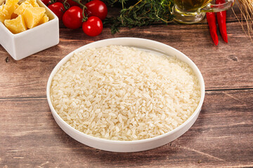Dry Arborio rice for risotto