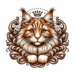 Fototapeta premium A drawing of a maine coon cat image attractive harmony lively illustrator.