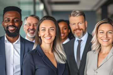 Obraz premium Group portrait of smiling business people