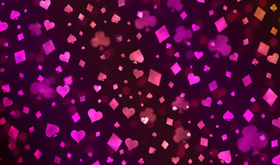 Bright blue poker abstract bokeh pattern.