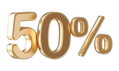 50 percent golden 3d render