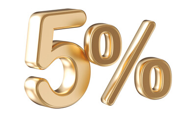 5 percent golden 3d render