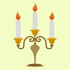 Flat illustration candlestick with candles