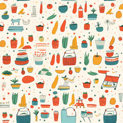 Shopping seamless pattern, the beauty of design for many different graphic works
