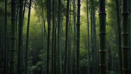 photo of a bamboo forest that looks beautiful and calming made by AI generative - Powered by Adobe