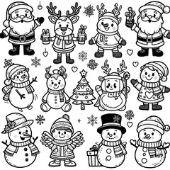 A collection of cartoon characters art photo attractive used for printing illustrator.