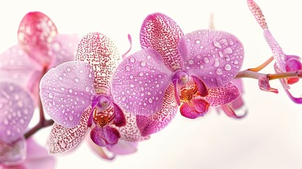Fototapeta premium Close up of a pink orchid flower on a white background