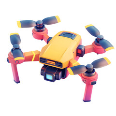 Fototapeta premium cartoonish drone camera Isolated on transparent background