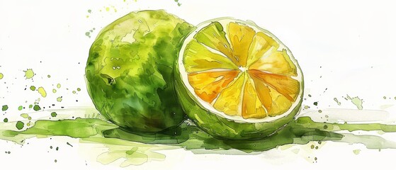 Calamansi in Stunning Watercolor.