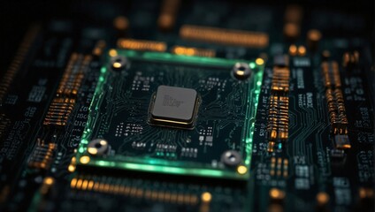 Obraz premium computer processor component photo made by AI generative
