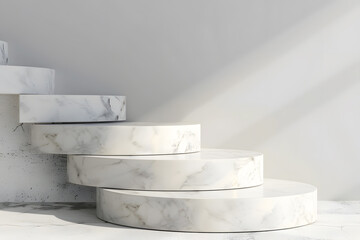 Isolated White pedestal. Winners podium. 3d render. Generative Ai.