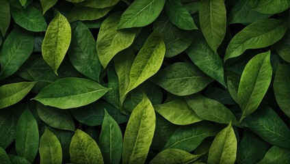 background photo of fresh green leaves made by AI generative