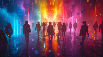 Vibrant Cityscape Celebrating LGBTQ Pride and Diversity