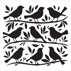 vector silhouette of a Birds