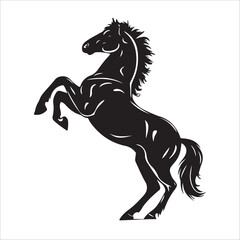 black and white vector silhouette of a Horse