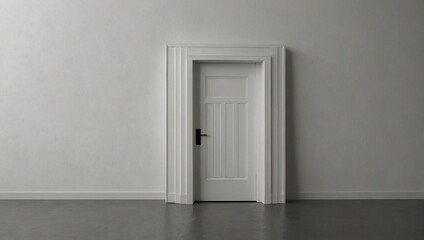 minimalist photo of a white door with white walls made by AI generative