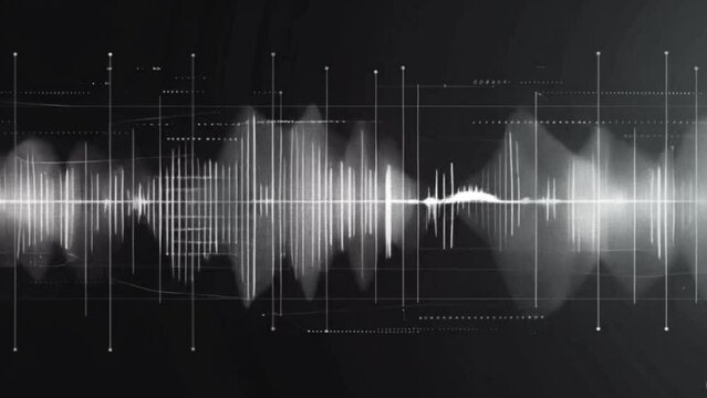 Animated black sound wave with peaks and troughs indicating high and low-frequency zones.