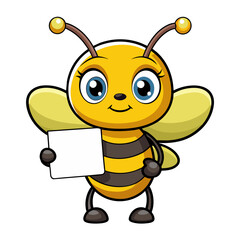 bee cartoon waving