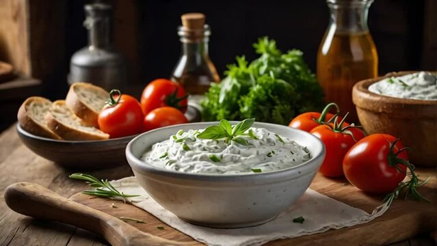 tzatziki sauce in the kitchen
