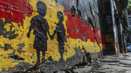 Vibrant Street Art Raising Awareness for World Day Against Child Labour