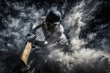 Cricket player playing with his uniform