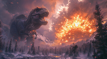 hyper-realistic shot , from global wildfires and mega-tsunamis to the rapid cooling of the Earth's climate