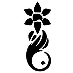 black and white flower