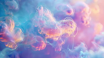 Abstract background with holographic clouds
