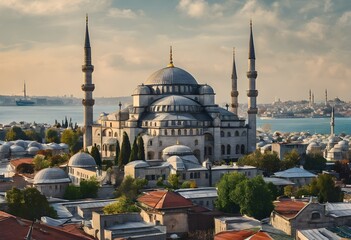 Obraz premium A view of the Blue Mosque in Istanbul in Turkey