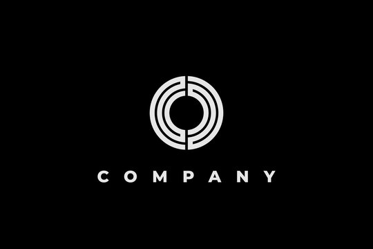 letter o and m monogram logo