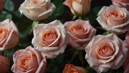 photo of a bunch of beautiful pink roses made by AI generative