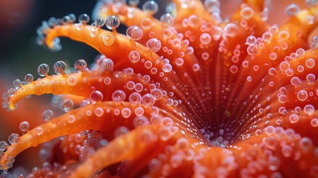 Macro detail of a Red Slate Pencil Sea Urchin (Heterocentrotus mamillatus); Maui, Hawaii, United States of America Generative AI