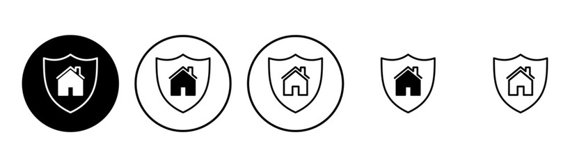Home insurance icon set. home protection icon
