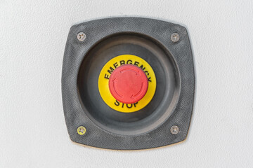 red emergency stop button of the electric unit