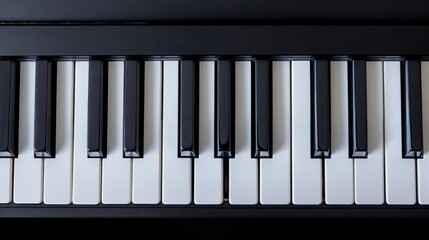 A close-up of an electronic piano keyboard