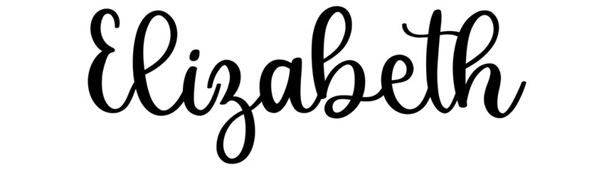 Elisabeth - black color - name written - ideal for websites, presentations, greetings, banners, cards, t-shirt, sweatshirt, prints, cricut, silhouette, sublimation, tag