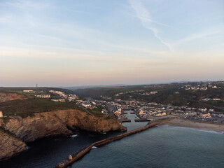 Portreath from the air Cornwall England UK 