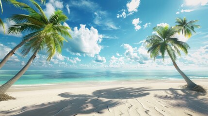 Obraz premium Beach coconut trees