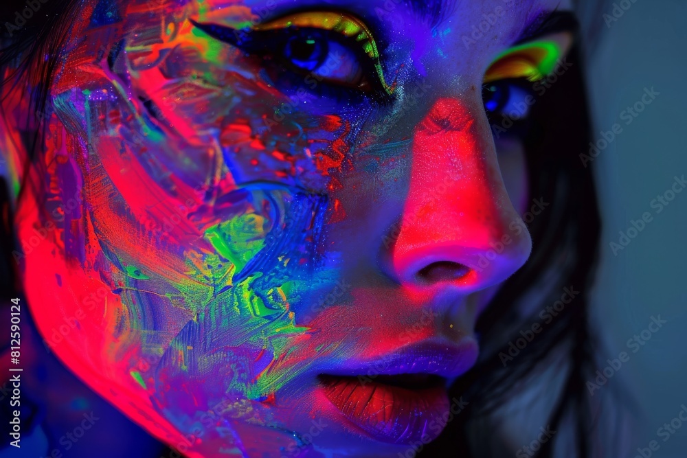 Aufkleber A smooth transition of red and blue colors with soft lighting creating an atmospheric abstract background
