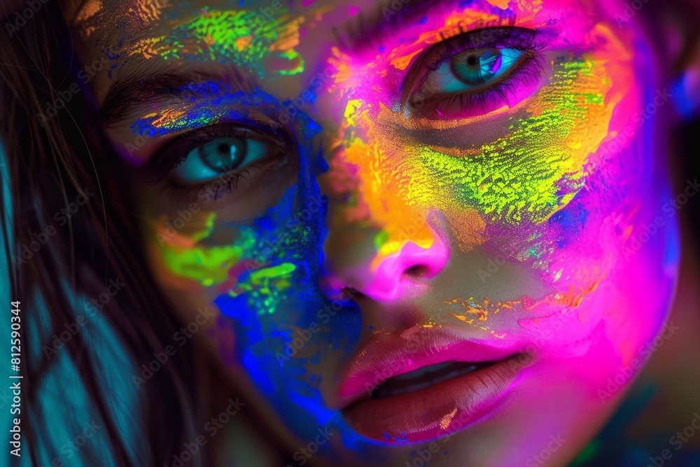Poster a visually appealing image of a seamless gradient with vibrant hues ranging from blues to purples, p