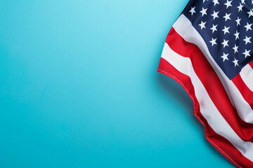 Azure background highlighting an American flag  Memorial Day.