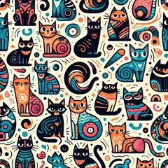 A pattern of cats image realistic photo attractive has illustrative meaning illustrator.