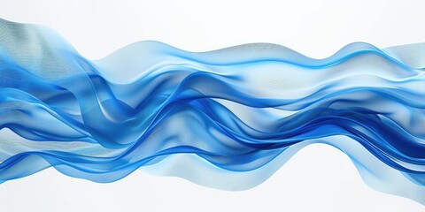 Abstract painting of blue and white waves, perfect for home decor or design projects