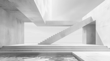 Obraz premium A fashionable desktop wallpaper composed of minimalist abstract architecture, used for posters, ppt background, minimalism